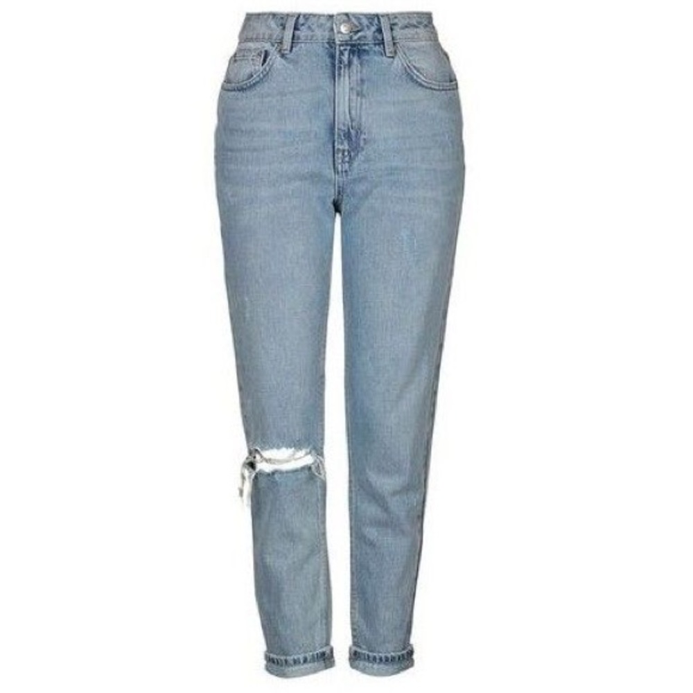 Topshop tall bleach rip mom jeans